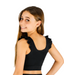 Ruffle Crop Top - Black Cheer